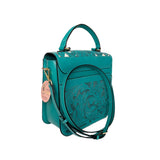 Artisan Teal Blue Rider Top Handle Bag