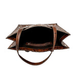Artisan Tooled Large Brown Inlay Tote