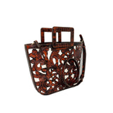 Artisan Medium Tooled Brown Inlay Tote
